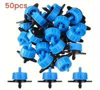 TEMU 50 Piezas de de Riego por Goteo Ajustables - Compensación de Presión 2/4/8 L/H Cabezales de Goteo de Micro Riego, Goteo de Riego de Plástico para Riego de Césped de Jardín, Sin Batería y Conector