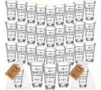 TEMU 50 piezas de recuerdos de boda para invitados, vasos de de 1.2 oz/30 ml de acrílico " We Tied " con etiquetas de agradecimiento y bolsas de organza para recuerdos de boda ,