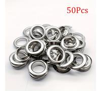 TEMU 50 piezas de remaches huecos redondos con un diámetro interior de 20 mm, ojales metálicos plateados de arandelas, adecuados para tela, cuero y lona
