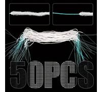 TEMU 50 piezas de Super Dental Floss Picks - Limpieza profunda interdental, hilo dental desechable de nailon con diseño de borla blanca para higiene bucal, herramienta de limpieza de dientes