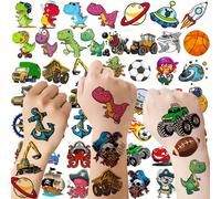 TEMU 50 Piezas de Tatuajes Temporales 3D Divertidos para Mujeres y Hombres, Decoración Fiestas con Diseños de Dinosaurs, , Piratas o Bulldozers, ¡Tatuajes Graciosos!