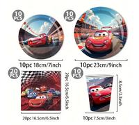 TEMU 50 piezas de vajilla Disney Cars, juego de platos desechables para fiestas temáticas de con . servilletas, platos, vasos y decoraciones festivas, ideal para camping, picnics o en