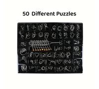 TEMU 50 Piezas Set de Sabiduría Oriental: Cerradura 3D + Rompecabezas de Eslabones | Mental Tradicional Chino para Adultos | Colección STEM Regalo Relajante