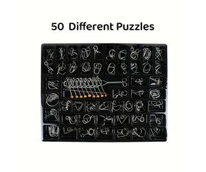 TEMU 50 Piezas Set de Sabiduría Oriental: Cerradura 3D + Rompecabezas de Eslabones | Mental Tradicional Chino para Adultos | Colección STEM Regalo Relajante