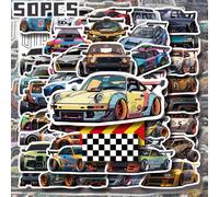 TEMU 50 stickers geniales de coches modificados para decoración de fiestas, de de regreso a , regalo de , patineta, equipaje, bicicleta, scooter, guitarra, cuenta de , botella de agua, calcomanía