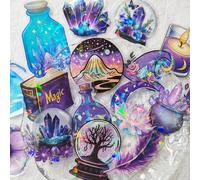 TEMU 50 Stickers Temáticos de Magia | Autoadhesivos, Vinilo con Adornos de para Diarios, Cuadernos, Decoración de Laptops, Scrapbooking y Proyectos de Collage