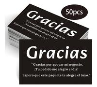TEMU 50 tarjetas de "Gracias" en español | Inserciones de agradecimiento para negocios y tiendas