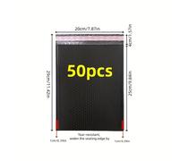 TEMU 50 unidades Bolsas de de polietileno negro, impermeables, para joyería, cosméticos, tarjetas, libros, ropa, envío postal, transporte logístico