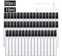 TEMU 50 Unidades de 10ml Botellas de Spray Mini Recargables de Vidrio para Perfume, Enjuague Bucal y Aceites Esenciales, Ideales para Viajes