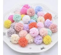 TEMU 50 unidades de bolas de flores de malla elástica coloridas de 2 cm para coser en bufandas, zapatos, sombreros, , adornos para la cabeza, pinzas para el cabello y adiciones de