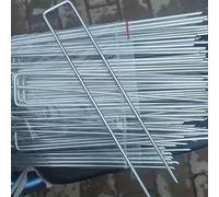 TEMU 50 unidades de clavos de suelo de U de metal, pasadores de fijación de césped reutilizables, clips de película agrícola de malla 3D, estacas de jardín duraderas para exteriores