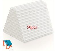 TEMU 50 unidades de Mini Barras de Pegamento Caliente Transparentes, Compatibles con la Mayoría de las Pistolas de Pegamento, Versátiles para , Manualidades y Varios Proyectos de Pegamento.