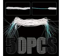 TEMU 50 Unidades de Palillos Dentales Super - Limpieza Profunda Entre Dientes, Hilo Dental Desechable con Diseño de Borla Blanca, Herramienta para la Higiene Bucal y Limpieza Dental
