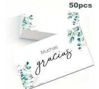 TEMU 50 unidades/paquete de tarjetas de agradecimiento en español "Gracias", 9x5.4 cm, tarjetas manuscritas para regalos y felicitaciones festivas
