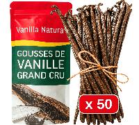 TEMU 50 Vainas de Vainilla Grand Cru • Calidad Extra Gourmet • Vainas Suaves y Carnosas • Perfectas para Hornear y Cocinar • Bolsa Resellable - Frescura Duradera • Selección Prestige Vainilla Natura