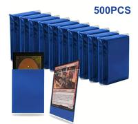 TEMU 500 Fundas Azules para Cartas, Adecuadas para Tarjetas de Juego Tamaño Estándar con Acabado Mate que Coleccionables