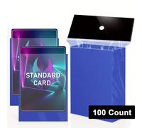 TEMU 500 Fundas de Cartas Oscuras Azules, Fundas de Cartas de Juego de Mesa Mate, Fundas de Cartas de Comercio para MTG, Tarjetas de Béisbol, Tarjetas Deportivas y Tarjetas de Juego