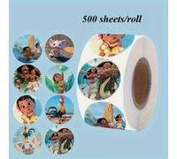 TEMU 500 Hojas/Rollo de Pegatinas Serie Disney Moana para Tabletas, ¡ Verano con Moana!, 1 Rollo de Material PVC, ¡Regalo para Fiestas!