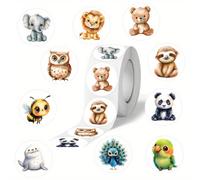 TEMU 500 unidades/rollo Cinta Adhesiva Decorativa de 1 con Estilo Acuarela de Animales, Ideal para Diarios, Cuadernos, Sobres y Suministros de Oficina, Manual de Recompensas, Pegatinas para Fiestas de