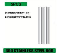 TEMU 500Mm 5 piezas de barras redondas sólidas de acero inoxidable, surtido para herramientas de manualidades con diámetros de 2Mm, 2.5Mm, 3Mm, 4Mm, 5Mm, 6Mm, 8Mm, 10Mm y 14Mm.