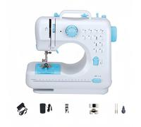 TEMU 505A Máquina de Coser Mini con Placa de , 11 Prensatelas y Kit de Costura de 97 Piezas EU 220V (Nota: El azul 505A no placa ni kit de herramientas)