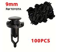 TEMU 50pcs/100pcs 9mm Sujetadores de Coche Clip para Parachoques y Cubierta Trasera Tipo Empuje Pin de Fijación Remache de Plástico Accesorios para Coche para TOYOTA 52161-16010