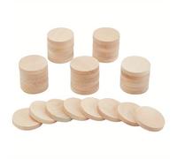 TEMU 50pcs Cabujones de Madera Natural, 30x5mm Redondos Planos con Acabado de Encaje Antiguo - Perfectos para Manualidades DIY y de Joyas