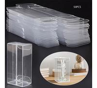 TEMU 50pcs Cajas de Exhibición de Plástico PVC Transparente para Modelos de Coches 1/64, con , Cajas de Joyería