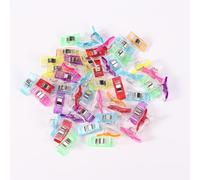 TEMU 50pcs Clips de costura Clips coloridos Clips de plástico multifuncionales Clips de artesanía Clips de seguridad para tejer y hacer ganchillo Clips de ropa Clips de encuadernación de papel
