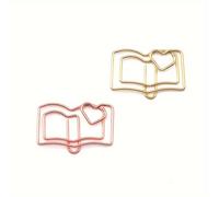 TEMU 50pcs Clips de Papel de Libro Dorado Rosa, Organizadores de Documentos de Oficina de Hierro Metálico, Portapapeles para Pruebas de