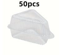 TEMU 50pcs/ de Embalaje para Pasteles Triangulares con Vesículas para Sándwich, Mousse, Horneado, Plástico Transparente, Pastelería, Mille-Feuille