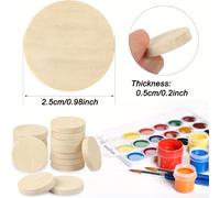 TEMU 50pcs " Discos Redondos de Madera Sin Acabar - Rebanadas de Madera Natural para Manualidades DIY y Decoraciones, Ideales para Proyectos de Pintura y Teñido, Herramientas de Carpintería