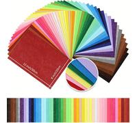 TEMU 50pcs Hojas de Tela de Fieltro en Colores Surtidos - 12" & 8" Pre-Cortadas para Manualidades DIY, Patchwork, Proyectos de Costura y Decoraciones Escolares