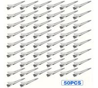 TEMU 50pcs Pinzas de Pico de Metálicas Plateadas - Horquillas de Elegantes para Peinado de Salón y Seccionamiento de