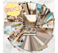 TEMU 50pcs Tarjetas Inspiradoras - Postales de Collage Artístico Estético en Color Morandi con y Diseños Interiores Acogedores para Decoración de Pared y Regalos , Regalos