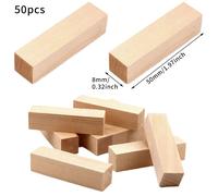 TEMU 50pcs Varillas de Madera Natural de 8x50mm - Perfectas para Proyectos DIY, Construcción de Modelos & Modelos Arquitectónicos Hechos a , Herramientas de Carpintería