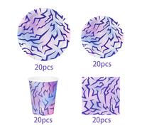 TEMU 50uds/80uds Suministros para Temática Kpop | Platos de Papel, Vasos y Servilletas en Rosa, Azul y para de K-Pop, Decoración para de de Mujer, Despedida de Soltera y Baby Shower con Temática de