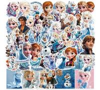 TEMU 52 Stickers de Disney de Elsa con Anna y Olaf, Perfectos para Decorar Laptops, Maletas, Teléfonos y Botellas de Agua