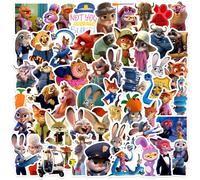TEMU 55 stickers de graffiti de Disney Zootopia 2 Anime | Autoadhesivos, , forma irregular para fundas de teléfono, laptops, botellas de agua, diarios y equipaje