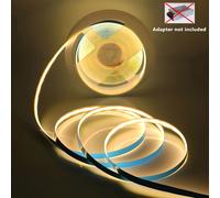 TEMU 5m Tira LED COB de Densidad Flexible - Iluminación Lineal 12V para Cocina, Sala, Retroiluminación TV, Decoración del Hogar, Navidad y Año , Regulable Colores, Adhesivo Trasero, Fácil Instalación