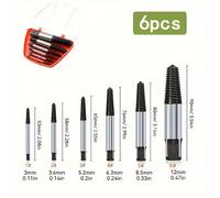 TEMU 5pcs/6pcs Kit de Extractor de Tornillos - Fácil Extracción de Tornillos, Pernos y Tuberías Dañados - Herramientas Esenciales para Carpintería y Bricolaje