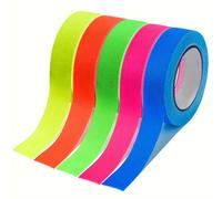 TEMU 5pcs Cintas Adhesivas Fluorescentes de Neón - 5 Colores - UV - Decoración de Fiesta, Halloween, Manualidades - 5m x 12.7mm
