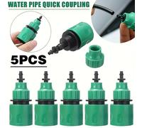 TEMU 5pcs Conectores de de riego por goteo de plástico verde, kit de accesorios de micro aspersor de acoplamiento rápido, estándar de universal para jardinería de riego automático