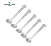 TEMU 5pcs Cuchara de Café Mini de Titanio Puro Voyage, y Portátil, Cuchara Mezcladora Multifuncional, Pequeña y con Mango Corto, Cuchara Medidora, Cuchara de Sopa