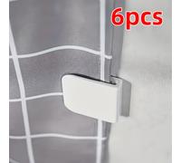 TEMU 6/12pcs Clips Modernos para Cortina de Ducha de Plástico - Sujetadores Adhesivos a Prueba de Viento sin Taladro con de en Cuadrícula, Adecuados para Decoración del Baño