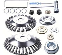 TEMU 6'' 8'' 1/2pcs Cepillo de alambre de acero rotativo para cortar malezas con kit de adaptador universal compatible con cortacéspedes, eliminación de y , cortadora de césped para jardinería