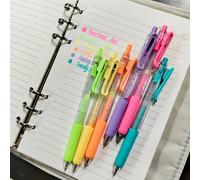 TEMU 6 Bolígrafos de Gel , Bolígrafos Retráctiles de Puntas Medianas 0.7 mm, Colores Fluorescentes, Ideales para Dibujo Profesional, Ilustración, de Diarios, Toma de Notas y Material Escolar