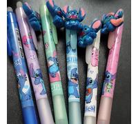 TEMU 6 bolígrafos de gel borrables de calidad de Stitch, 0.5 mm, escritura con , papelería de Disney para y empleados de oficina