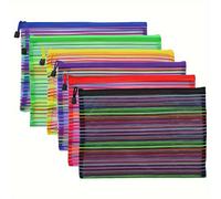 TEMU 6 Bolsas de malla A5 con cierre de zip: Perfectas para viajar, oficina o - 25cm x 18cm (9,8" x 7")