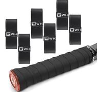 TEMU 6 Cintas de agarre para raquetas de tenis, cinta de agarre antideslizante precortada, agarres de tenis absorbentes, adecuadas para tenis, bádminton y tenis de mesa, en negro